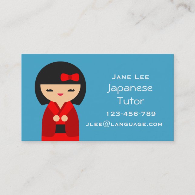 Carte De Visite Professeur japonais Tutor (Devant)
