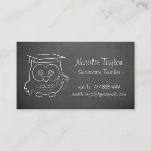 Carte De Visite Professeur remplaçant mignon de griffonnage de
