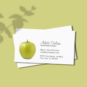 Carte De Visite Professeur vert minimaliste d'Apple