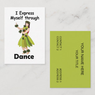 Carte De Visite Professeure de Danse Fille Danseuse Hula