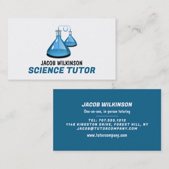 Carte De Visite Professeurs de sciences, Tuteur de sciences, Ensei (Devant / Derrière)