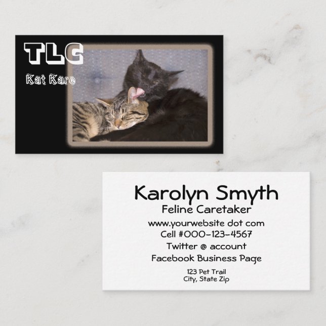 Carte De Visite Profession de protection des animaux Amour fraterl (Devant / Derrière)