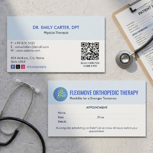 Carte De Visite Profession de thérapie orthopédique   Rendez-vous 