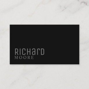 Carte De Visite Profession simple moderne noir gris minimaliste