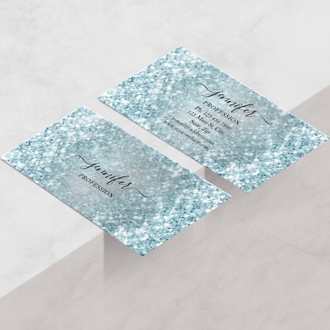 Carte De Visite Professional Beauty Consulting Blue Parties scinti (Créateur téléchargé)