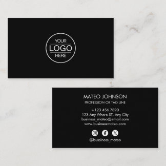 Carte De Visite Professional Black Add your logo