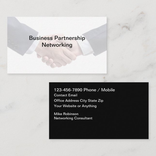 Carte De Visite Professional Business Networking Consultant (Devant / Derrière)