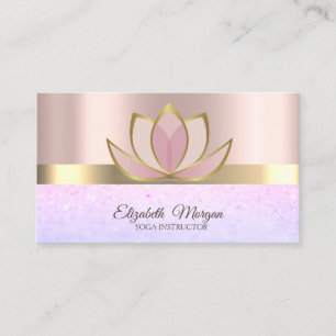 Carte De Visite Professional Chic Elegant Bokeh, Lotus