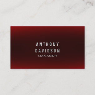 Carte de visite Professional Classy Red Manager