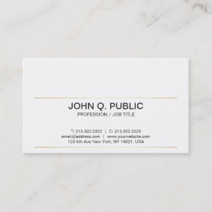 Carte De Visite Professional Clean Design Gold Stripes Moderne