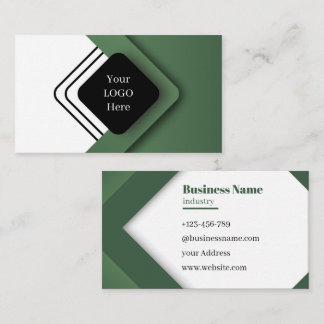 Carte De Visite Professional Clean Modern Green minimalist design