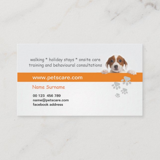 Carte De Visite Professional Dog Trainer Business Card (Dos)