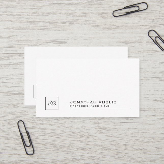 Carte De Visite Professional Elegant Design élégant Société Plain (Devant/Arrière en situation)