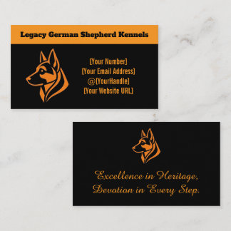 Carte De Visite Professional German Shepherd Kennel Business Card 