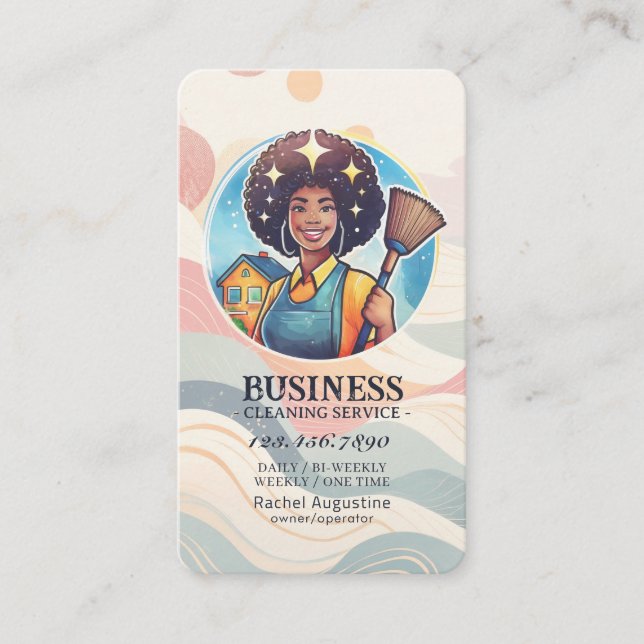 Carte De Visite Professional House Cleaning Service Housekeeping (Devant)
