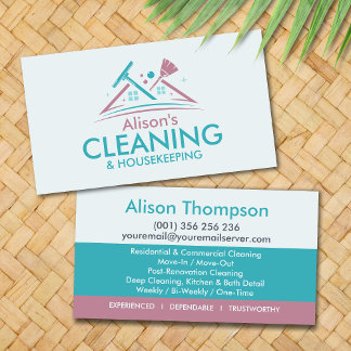 Carte De Visite Professional House Cleaning Services Business Card