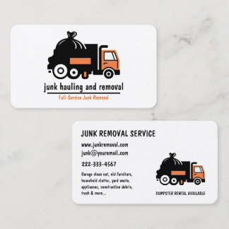Carte De Visite Professional Junk Hauling Trash Removal 