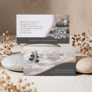 Carte De Visite Professional Luxe Stone River Chiropratique