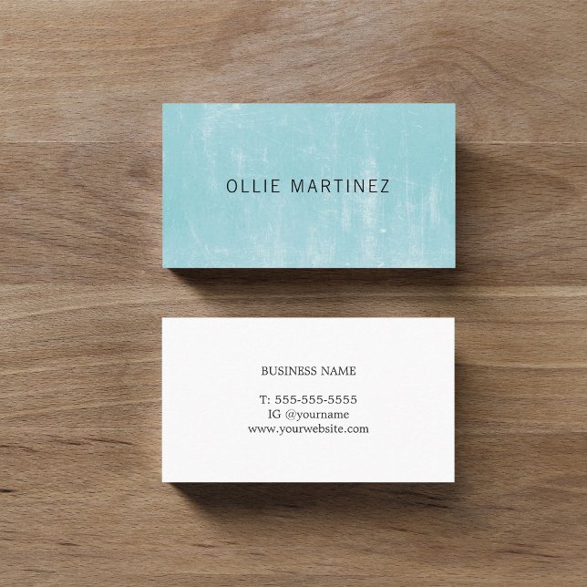 Carte De Visite Professional Minimalist Texture Blue Consultant (Créateur téléchargé)