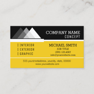 Carte De Visite Professional Modern Black et Jonquil