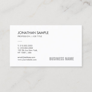 Carte De Visite Professional Modern Elegant Simple Plain Company