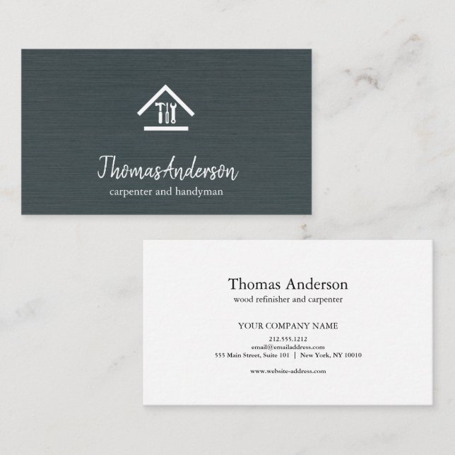 Carte De Visite Professional Modern Home Repair Handyman (Devant / Derrière)