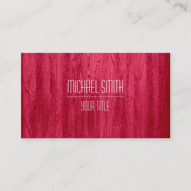 Carte De Visite Professional Moderne Grain en bois rouge (Devant)