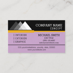 Carte De Visite Professional Moderne Noir et Lilac