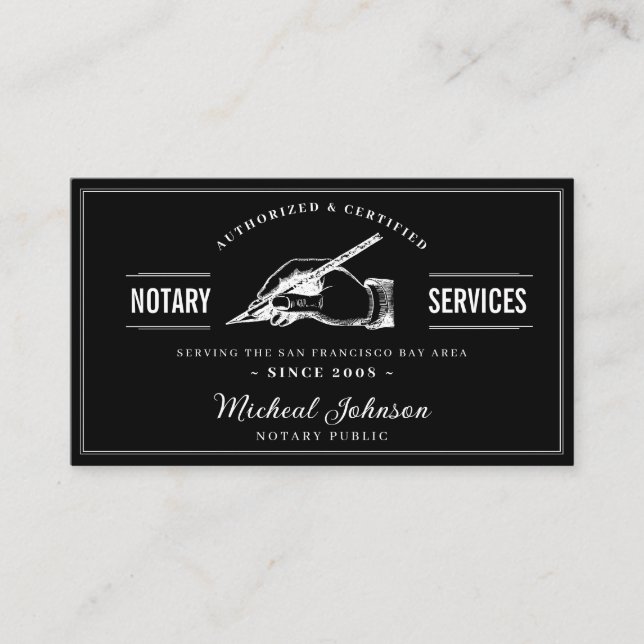 Carte De Visite Professional Notary Services QR Code Customizable (Devant)