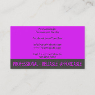 Carte De Visite Professional Painter Business Card
