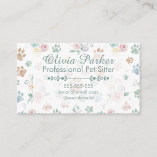 Carte De Visite Professional Pet Sitter Customizable Business Card