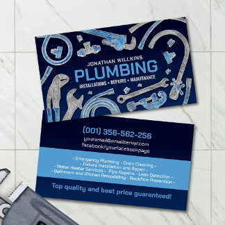 Carte De Visite Professional Plumbing Services 