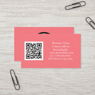 Carte De Visite Professional Rose Social media QR Code Scannable