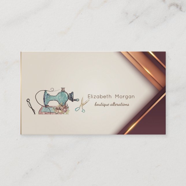 Carte De Visite Professional Sewing Machine Scissors Needle (Devant)