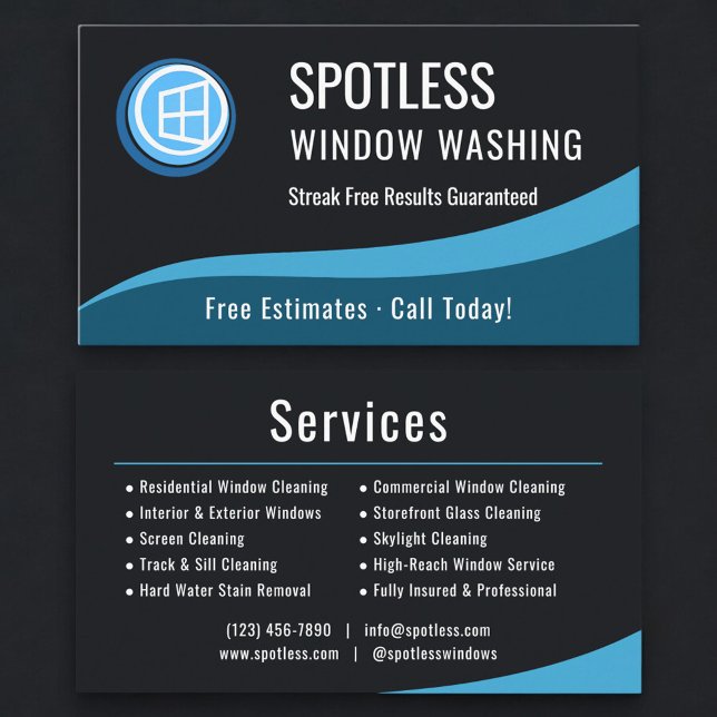 Carte De Visite Professional Window Washing Company (Créateur téléchargé)
