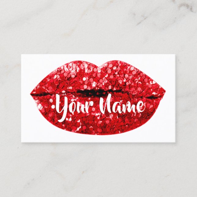 Carte De Visite ProfessionMaquillage Artiste Rouge Baiser Lips Bla (Devant)