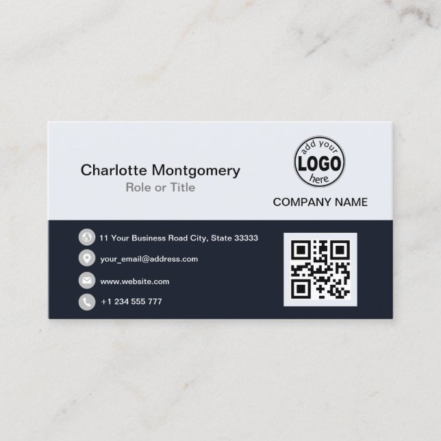 Carte De Visite Professionnel ajoutez votre logo QR Code Photo per (Devant)