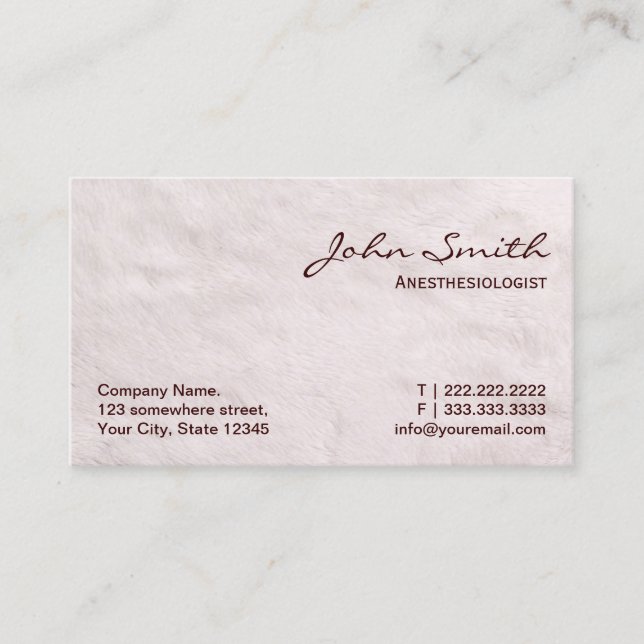 Carte De Visite Professionnel anesthésiste (Devant)