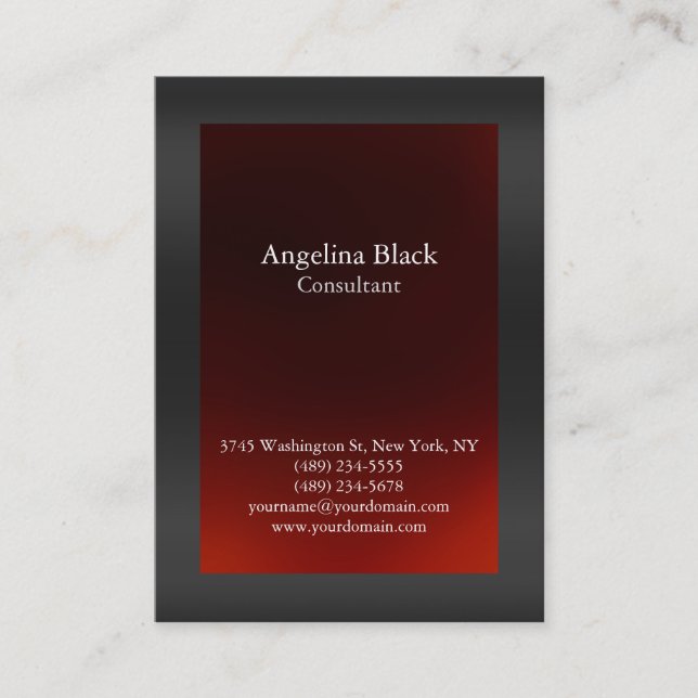 Carte De Visite Professionnel Arrière - plan Rouge gris clair uniq (Devant)