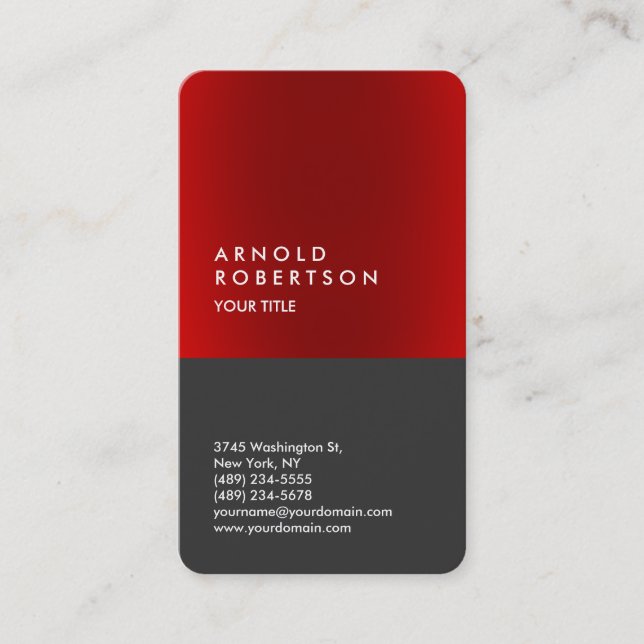 Carte de visite professionnel Arrondi Red Stripe G (Devant)