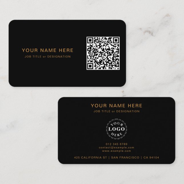 Carte de visite professionnel avec code et logo QR (Devant / Derrière)