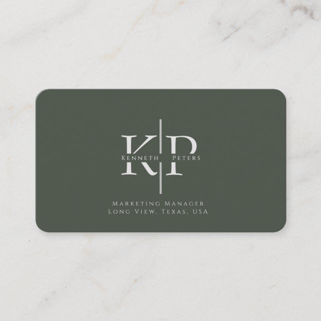 Carte de visite professionnel avec Initiales et Ph (Devant)