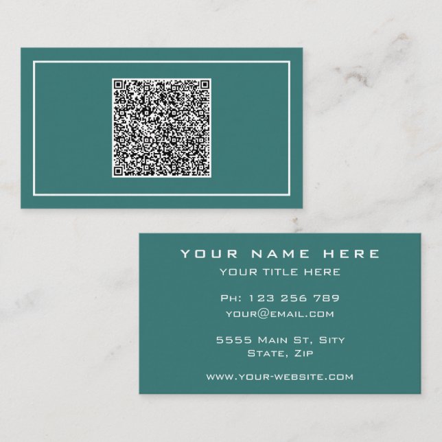 Carte de visite professionnel avec QR Code Scan In (Devant / Derrière)