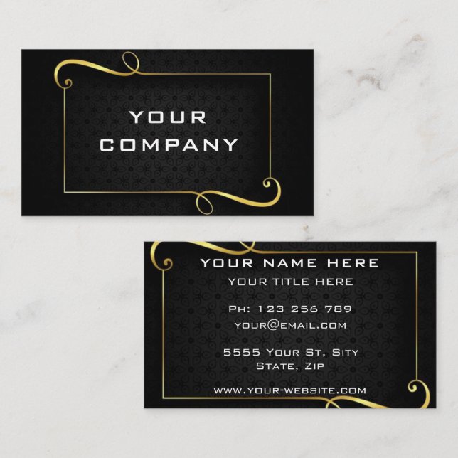 Carte de visite professionnel Black Gold (Devant / Derrière)