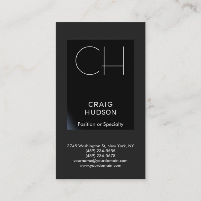 Carte de visite professionnel Black Grey (Devant)