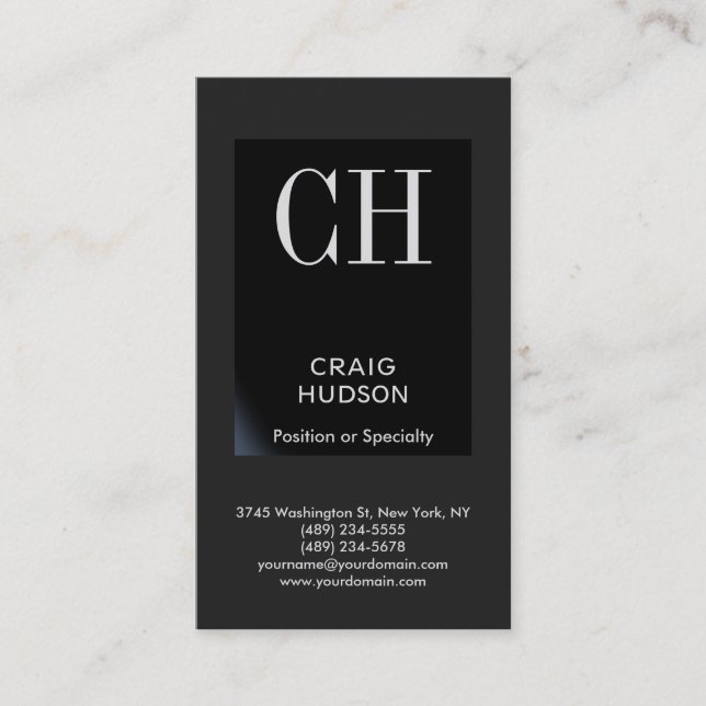 Carte de visite professionnel Black Grey (Devant)