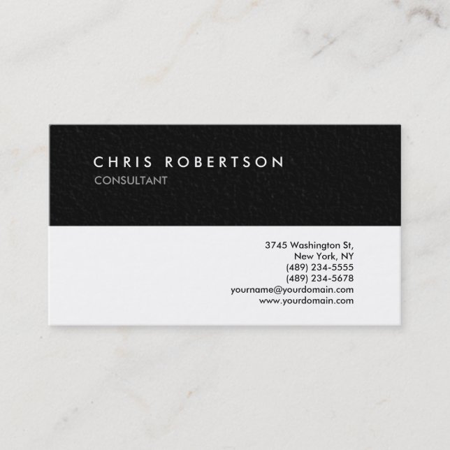 Carte de visite professionnel Black White Grey (Devant)