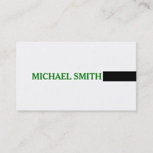 Carte De Visite Professionnel Blanc clair moderne Vert élégant