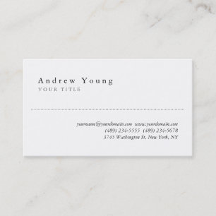 Carte de visite professionnel blanc élégant