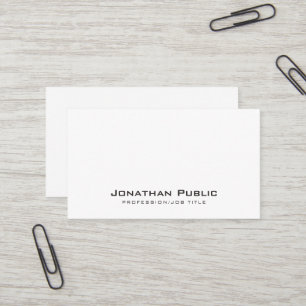 Carte De Visite Professionnel Blanc Moderne Nettoyant Plain Élégan